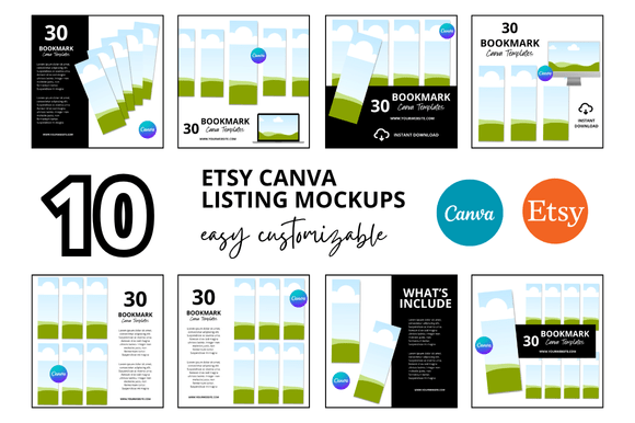 10 Bookmark Etsy Listings Mockup: Enhance Your Digital Product Presentation