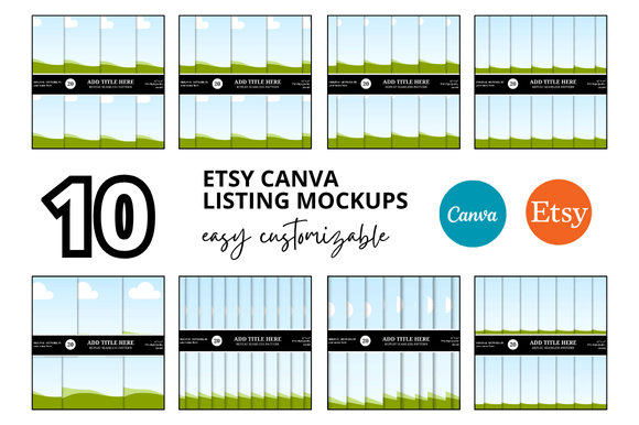 10 Digital Papers Etsy Listings Mockup: Enhance Your Etsy Store with Professional Canva Templates