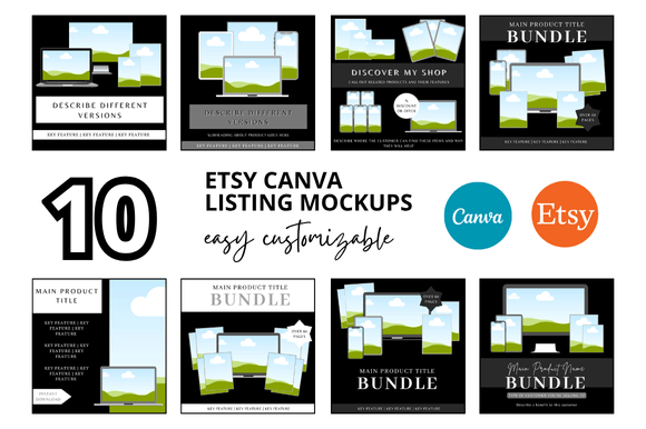 10 Etsy Listings Mockup: A Must-Have for Digital Product Sellers