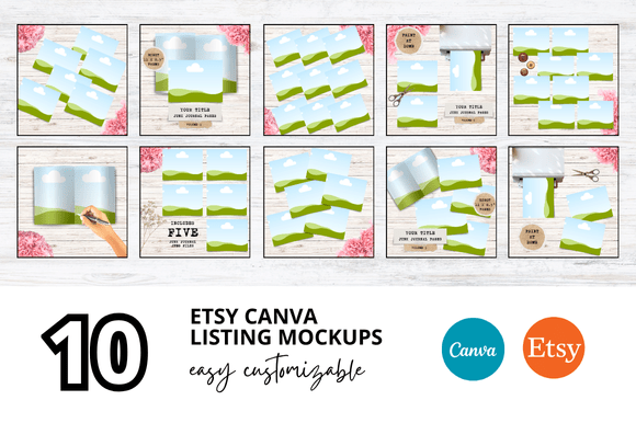10 Journal Etsy Listings Mockup