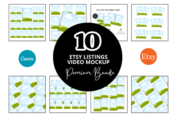 10 Journal Etsy Listings Video Mockup Bundle