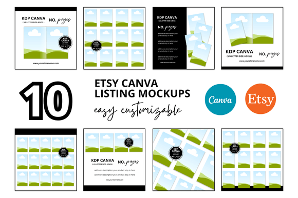 10 KDP Etsy Listings Mockup