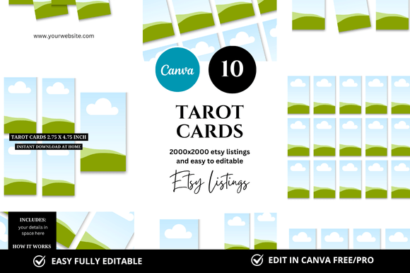 10 Tarot Cards Etsy Listings Mockup