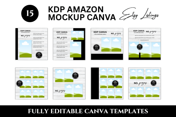 15 KDP Amazon Etsy Listings Mockup: Boost Your Digital Product Sales with Professional Templates