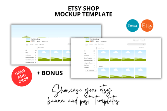 2 Bonus Etsy Shop Mockup Template: Elevate Your Digital Storefront with Professional Mockups