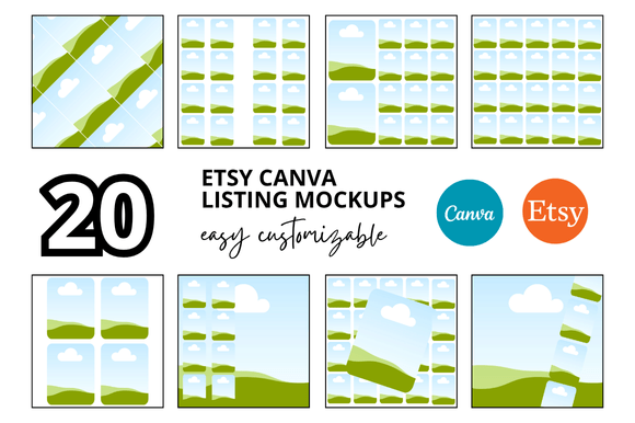 20 AI Images Etsy Listings Mockup