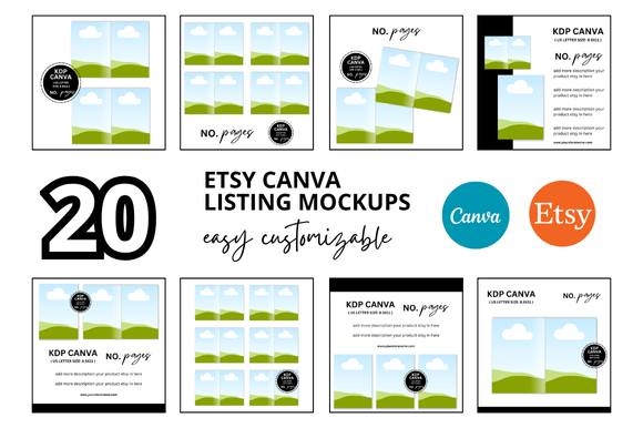 20 KDP Etsy Listings Mockup