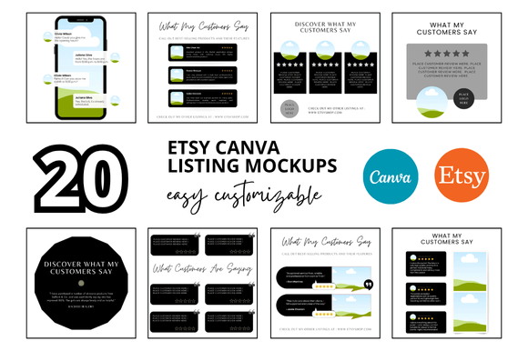 20 Review Etsy Listings Mockup