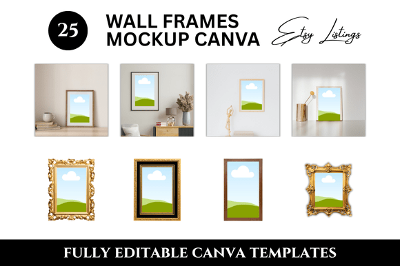 25 Wall Frame Etsy Listings Mockup: A Must-Have for Digital Sellers