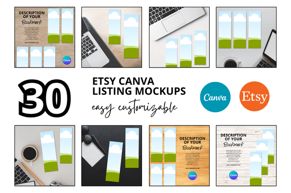 30 Bookmark Etsy Listings Mockup: A Must-Have Resource for Digital Product Sellers