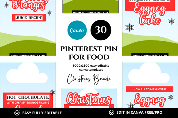 30 Christmas Pinterest Pin Canva Mockup