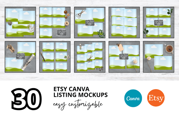 30 Journal Etsy Listings Mockup