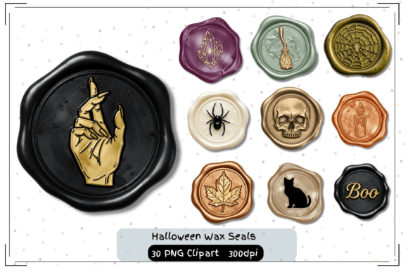 30 Realistic Elegant Halloween Wax Seals: A Touch of Luxury for Your Creative Projects
