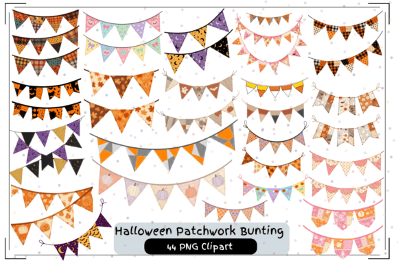 44 Halloween Patchwork Bunting