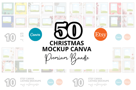 50 Christmas Etsy Mockup Bundle: Save Time and Elevate Your Digital Storefront