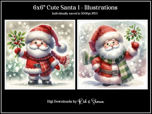 6×6 Cute Santa Digital Craft Set