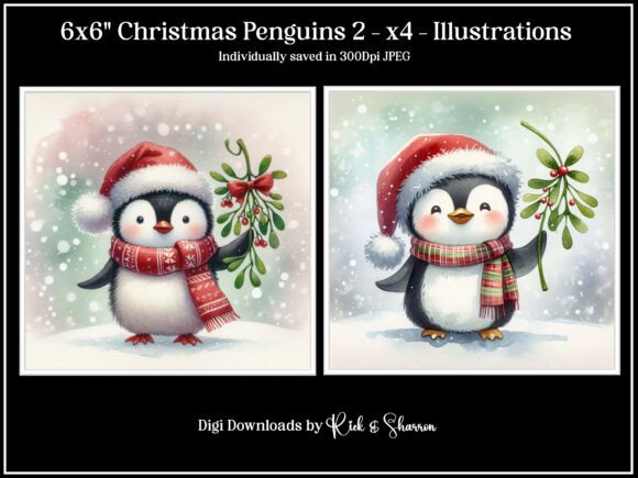 6x6 Christmas Penguins 2 X4 Illustration: Creative Ways to Use This Digital Download