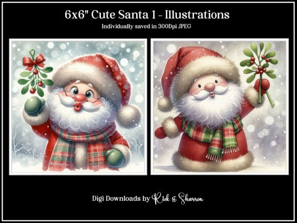 6x6 Cute Santa 1 - 1-4 JPEG: Creative Assets Guide
