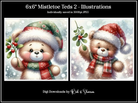 6x6 Mistletoe Teds 2 – Versatile Digital Crafting Set