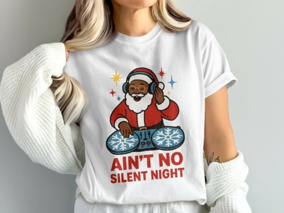 Black Santa DJ Christmas PNG