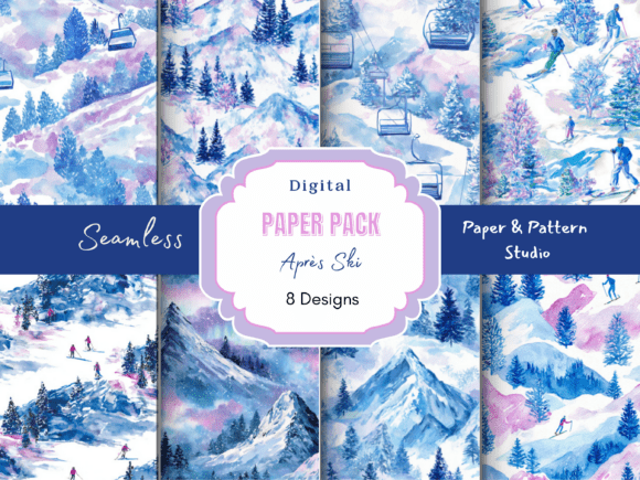 Choosing Winter Watercolor Mountain Ski Paper for Alpine-Themed Digital Projects