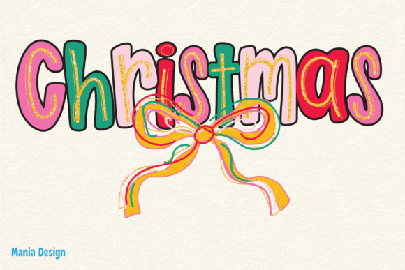 Christmas Coquette Colorful PNG