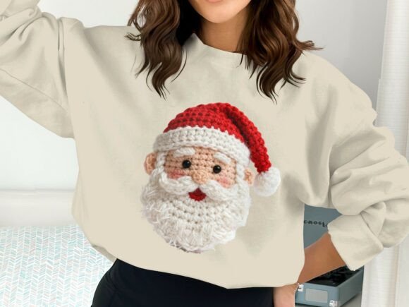 Crochet Yarn Santa Shirt Design PNG: A Festive Asset for Creators and Small Business Owners