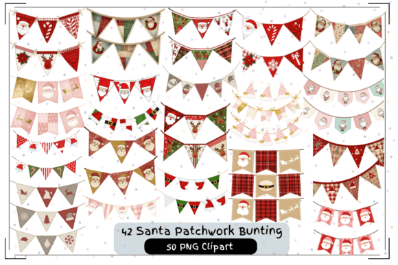 Enhance Your Holiday Designs with the Santa Christmas Bunting Clipart Set