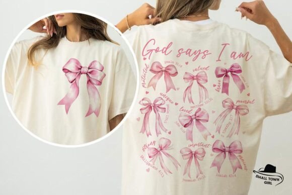 God Says I Am Valentine Coquette Bow PNG