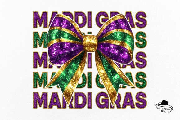 How the Glitter Mardi Gras Coquette Bow PNG Elevates Creative Projects