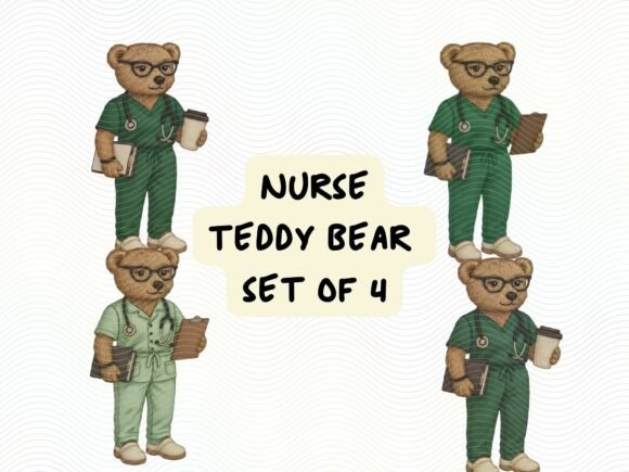 Nurse Teddy Bear PNG Set