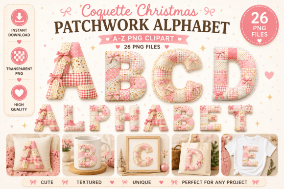 The Coquette Christmas Patchwork Alphabet: Embracing Soft Feminine Charm in Holiday Design