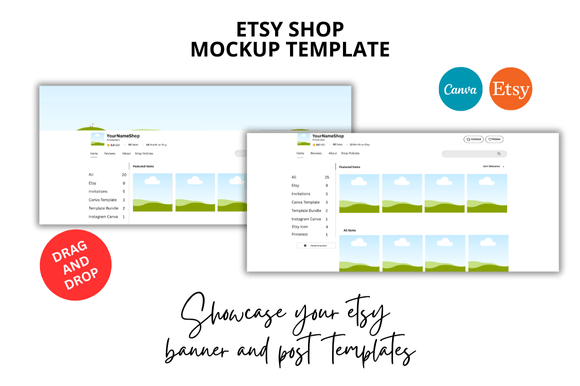 Transform Your Etsy Shop with the 2 Etsy Shop Mockup Template