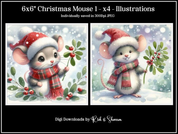 Unlock the Magic of Holiday Crafting with the 6x6 Christmas Mouse Illustration Set