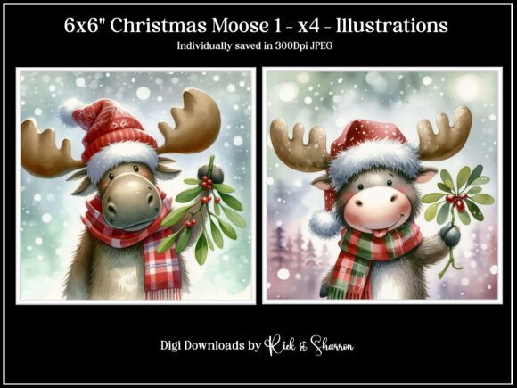 Unlock Your Holiday Creativity with the 6x6 Christmas Moose 1–4 JPEG Design Set